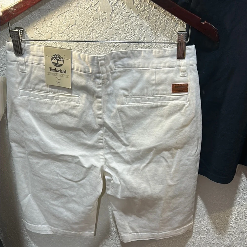 Abercrombie Black Polo Shirt and Timberland White Shorts Set size 16Boys set GUC
